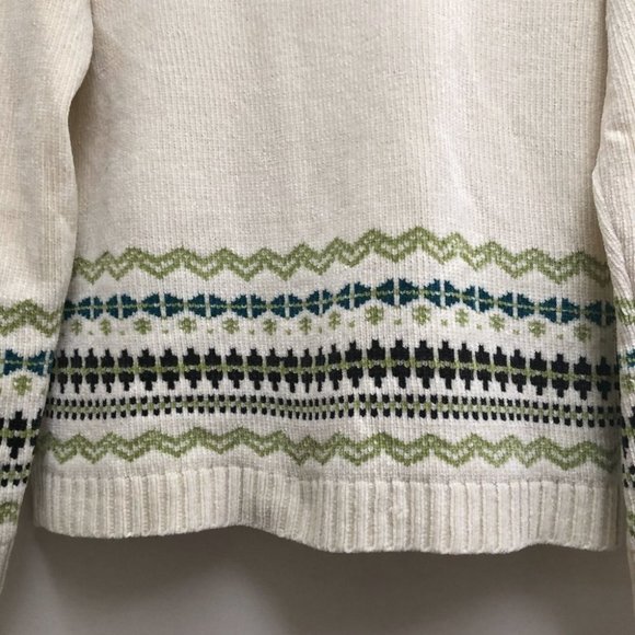 Vintage Cotton Ginny Cowl Neck Fair Isle Sweater Size Large - Picture 4 of 10